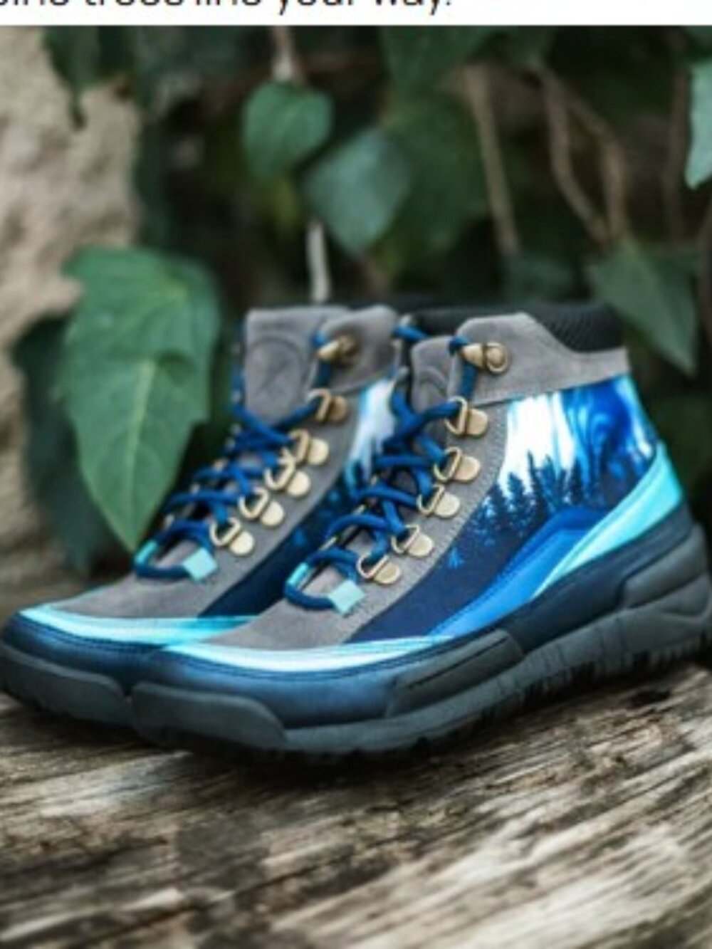 Inkkas Vegan Trekk Aurora hiking boot Gray and Blue Lace-Up Women's Boots
